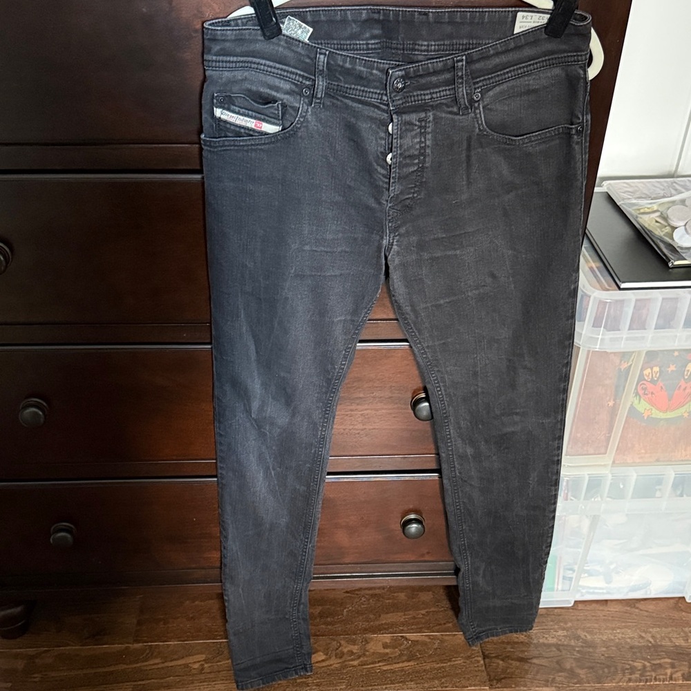 Diesel Men's Charcoal Skinny Jeans